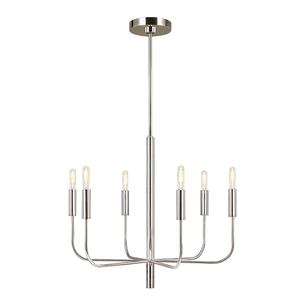 Brianna 6 lt Chandelier Polished Nickel