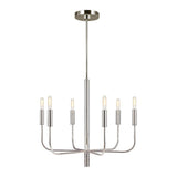 Brianna 6 lt Chandelier Polished Nickel
