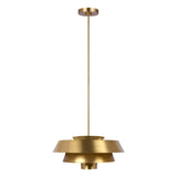 Brisbin Mid-Century Inspired Tiered Pendant in Burnished Brass