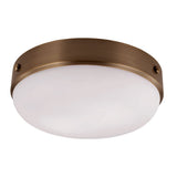 Brushed Brass Flush Ceiling Light with Opal Glass Shade
