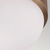 Brushed Brass Flush Ceiling Light with Opal Glass Shade