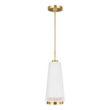 Carter Modern White Pendant Light with Perforated Details