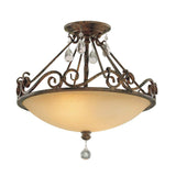 Chateau Dual-Light Mocha Bronze Ceiling Fixture