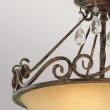 Chateau Dual-Light Mocha Bronze Ceiling Fixture