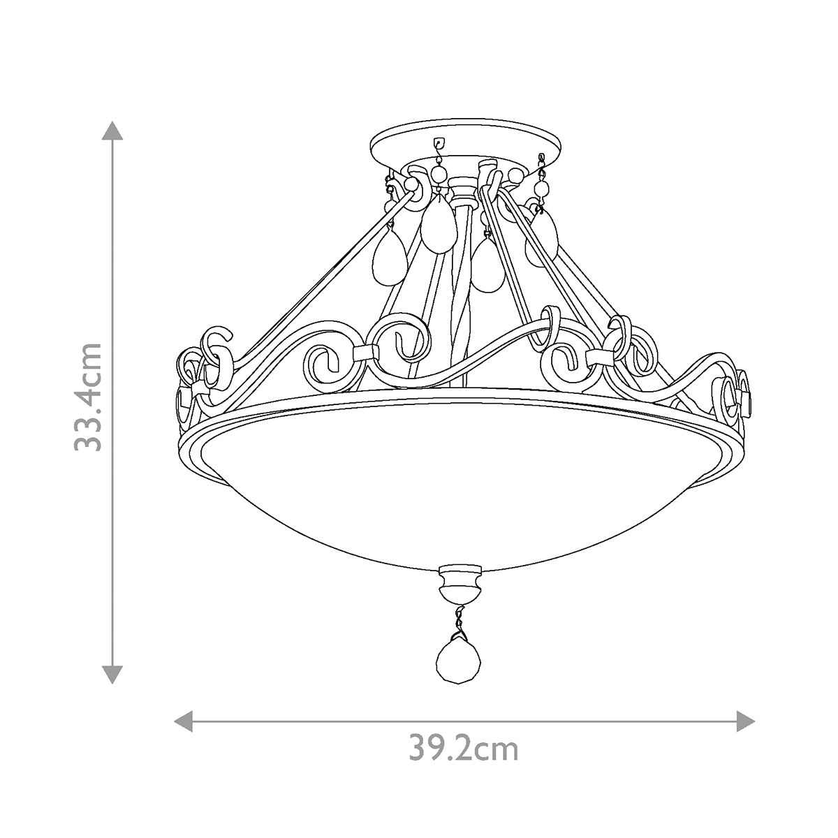 Chateau Dual-Light Mocha Bronze Ceiling Fixture
