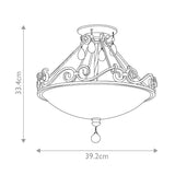 Chateau Dual-Light Mocha Bronze Ceiling Fixture