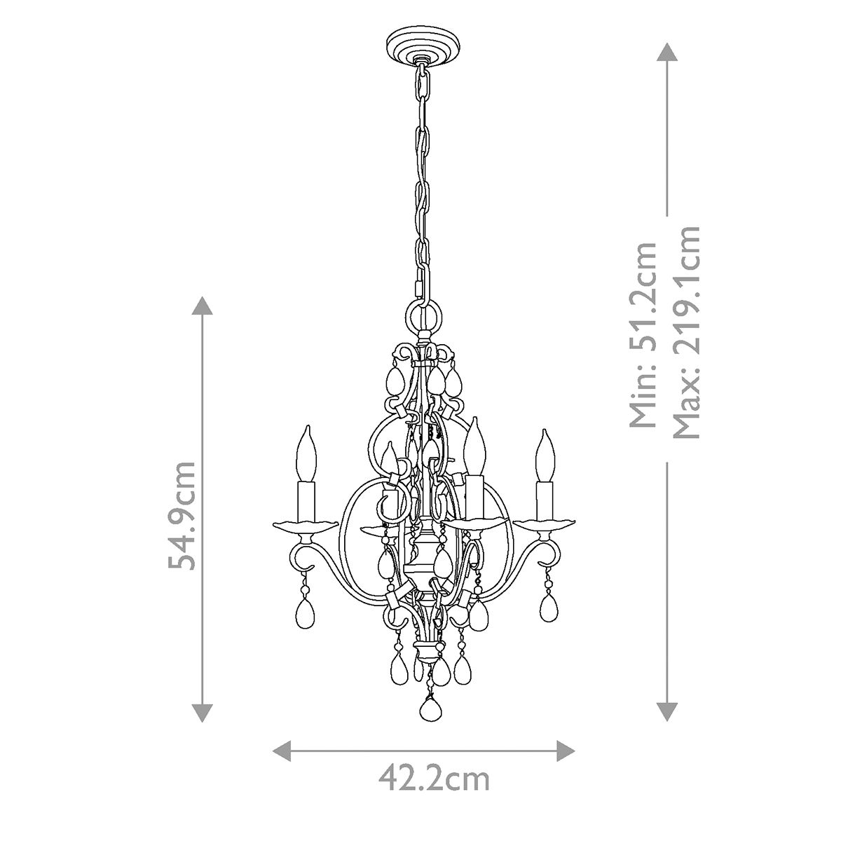 Majestic Chateau Mocha Bronze 4-Light Interior Chandelier