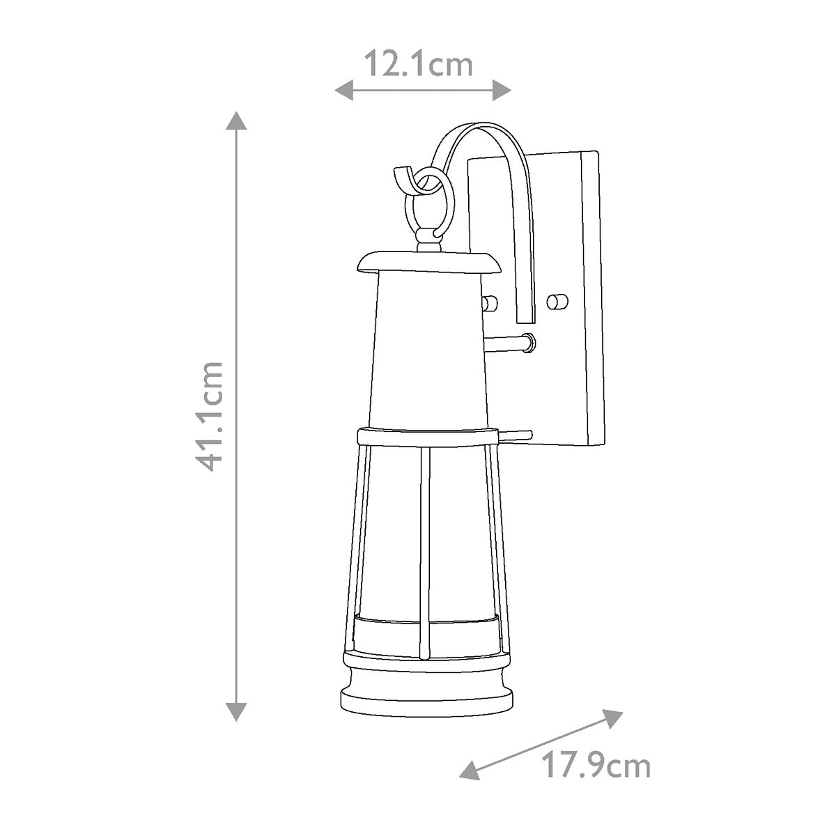 Nautical Storm Cloud Grey Wall Lantern with Blown Speckled Glass