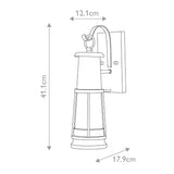 Nautical Storm Cloud Grey Wall Lantern with Blown Speckled Glass