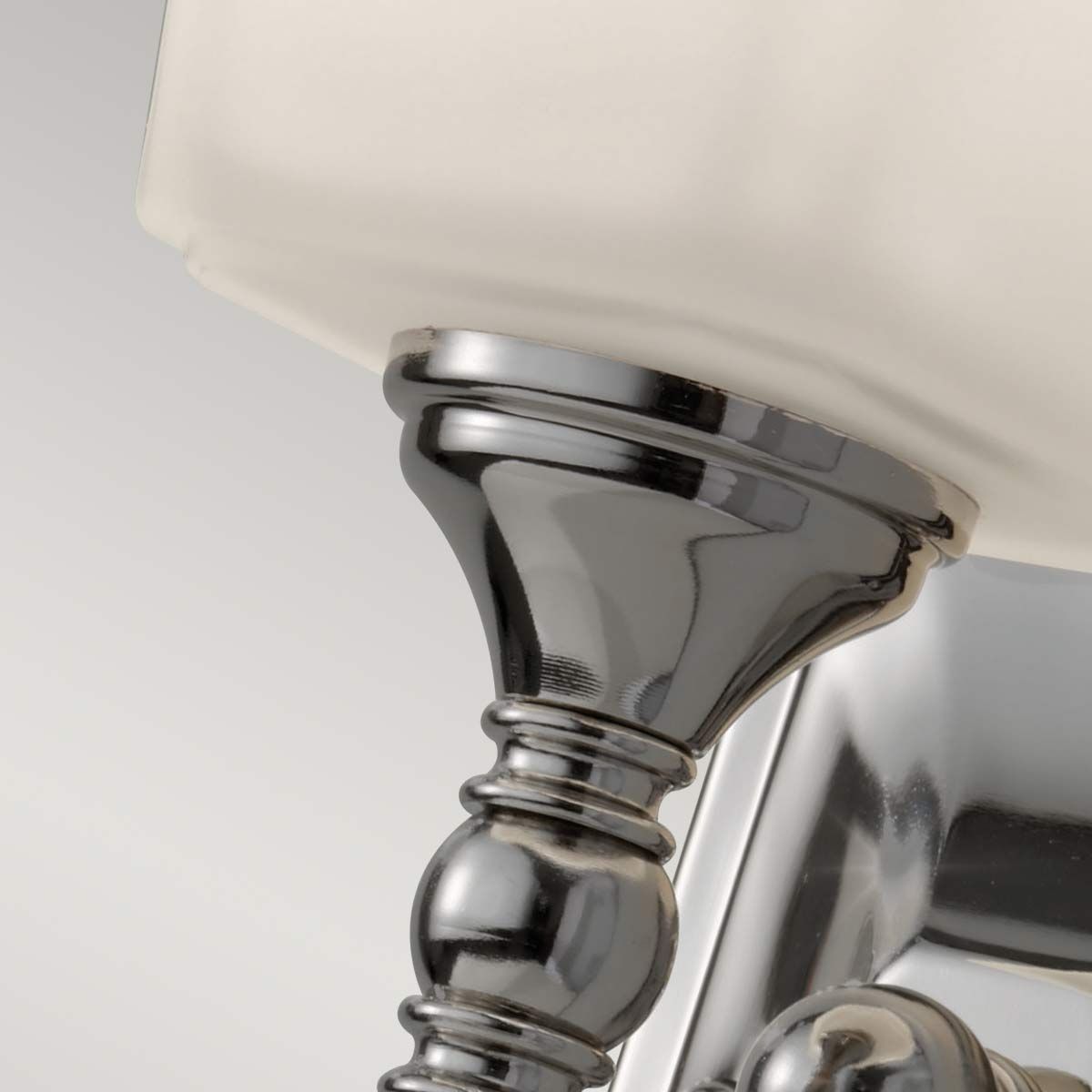 Contemporary Chrome Single Vanity Sconce Light with Etched Glass Shade