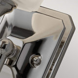 Contemporary Chrome Single Vanity Sconce Light with Etched Glass Shade