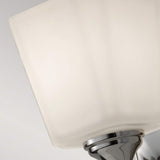 Contemporary Chrome Single Vanity Sconce Light with Etched Glass Shade