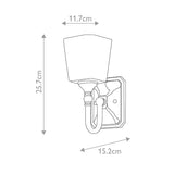 Contemporary Chrome Single Vanity Sconce Light with Etched Glass Shade