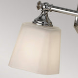 Sleek Chrome Twin Vanity Light with Opal-Etched Glass Shades