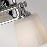 Sleek Chrome Twin Vanity Light with Opal-Etched Glass Shades