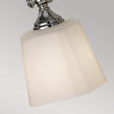 Sleek Polished Chrome Vanity Wall Light with Etched Glass Shades