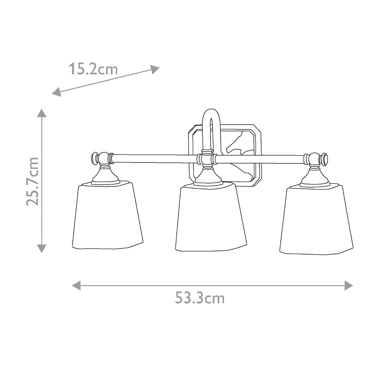 Sleek Polished Chrome Vanity Wall Light with Etched Glass Shades