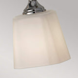 Sleek Chrome Vanity Wall Light with Etched Glass Shades