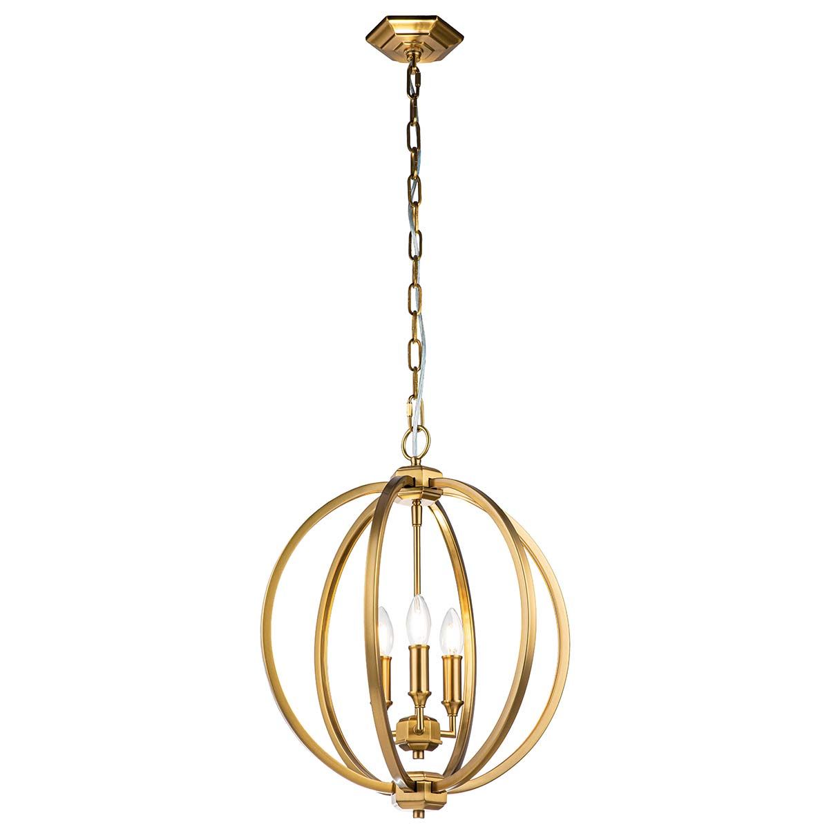 Corinne Elegant 3-Light Brass Pendant Sphere