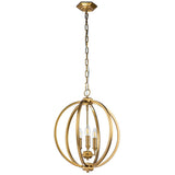 Corinne Elegant 3-Light Brass Pendant Sphere