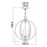 Corinne Elegant 3-Light Brass Pendant Sphere