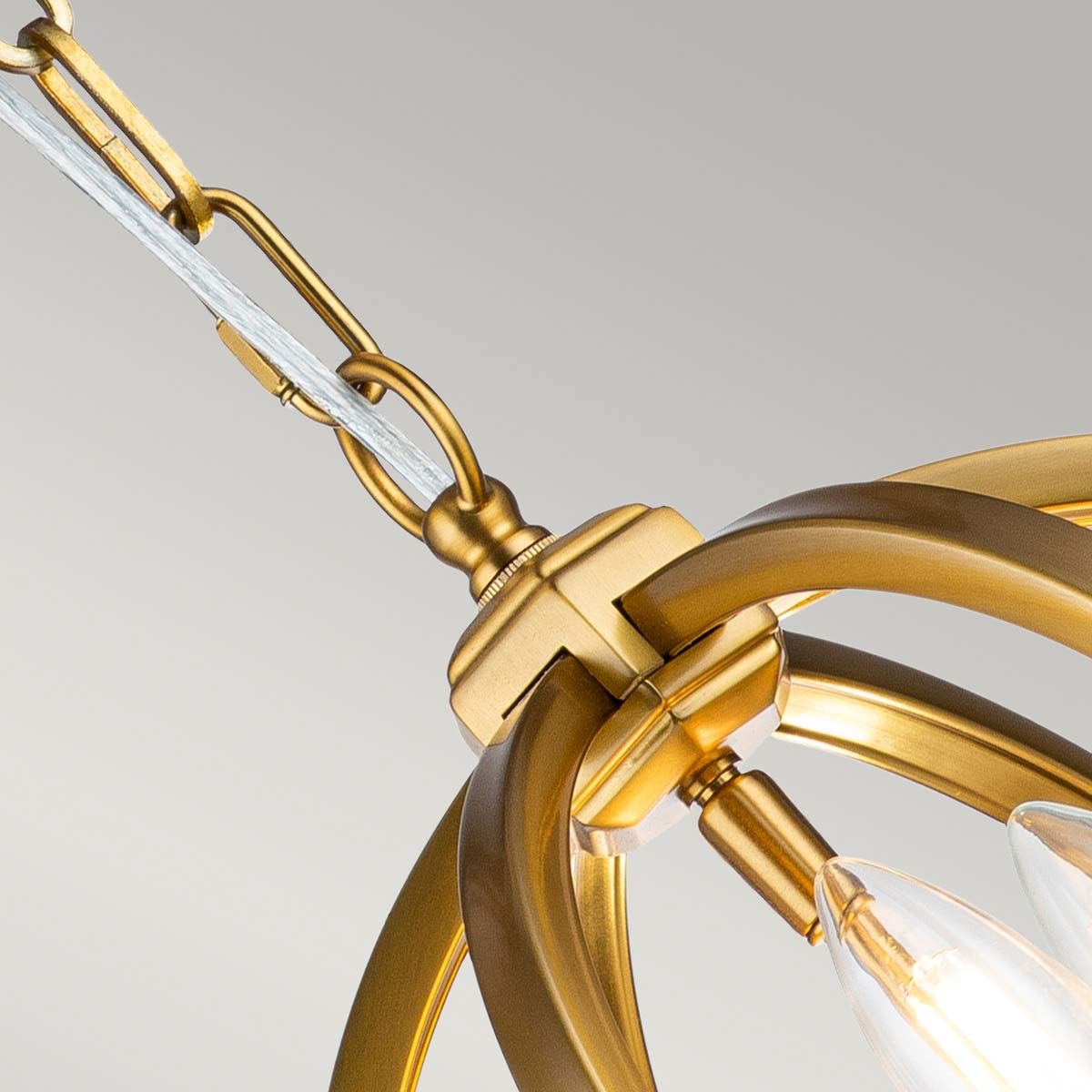 Burnished Brass Triple Light Orb Pendant