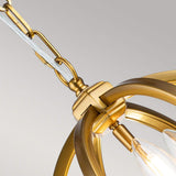 Burnished Brass Triple Light Orb Pendant