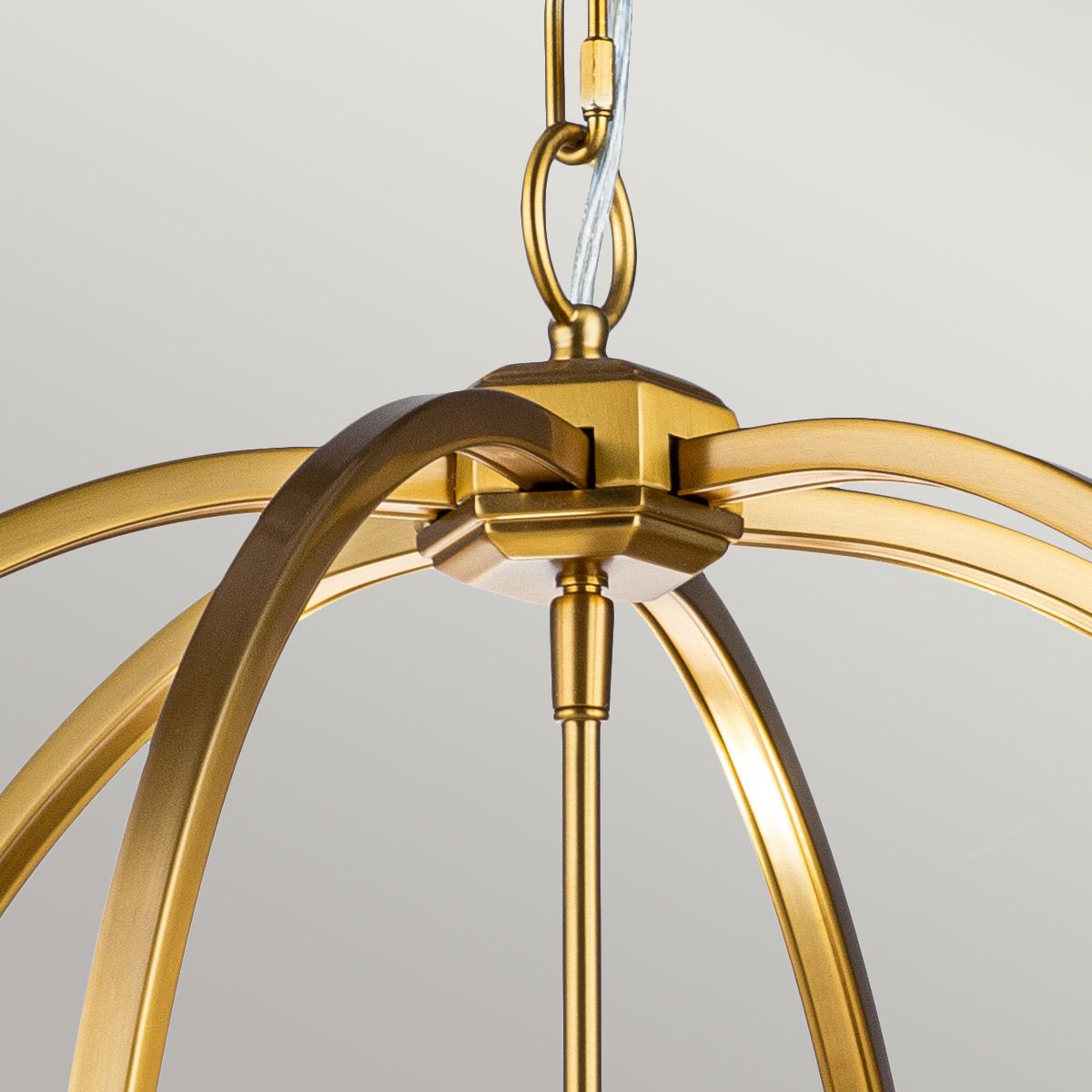Corinne 6-Light Floating Sphere Pendant in Burnished Brass