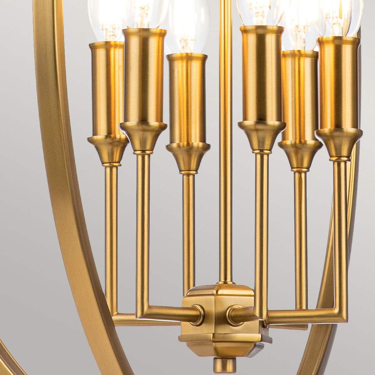 Corinne 6-Light Floating Sphere Pendant in Burnished Brass