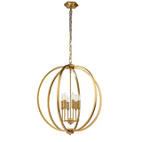 Corinne 6-Light Floating Sphere Pendant in Burnished Brass