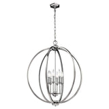 Corinne Diamante 6-Light Polished Nickel Globe Pendant with Crystal Accents