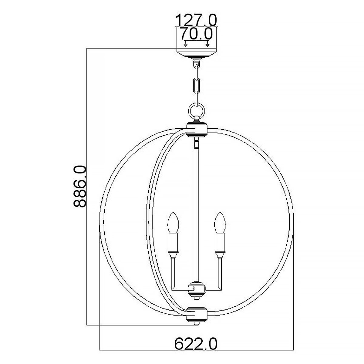 Corinne Diamante 6-Light Polished Nickel Globe Pendant with Crystal Accents