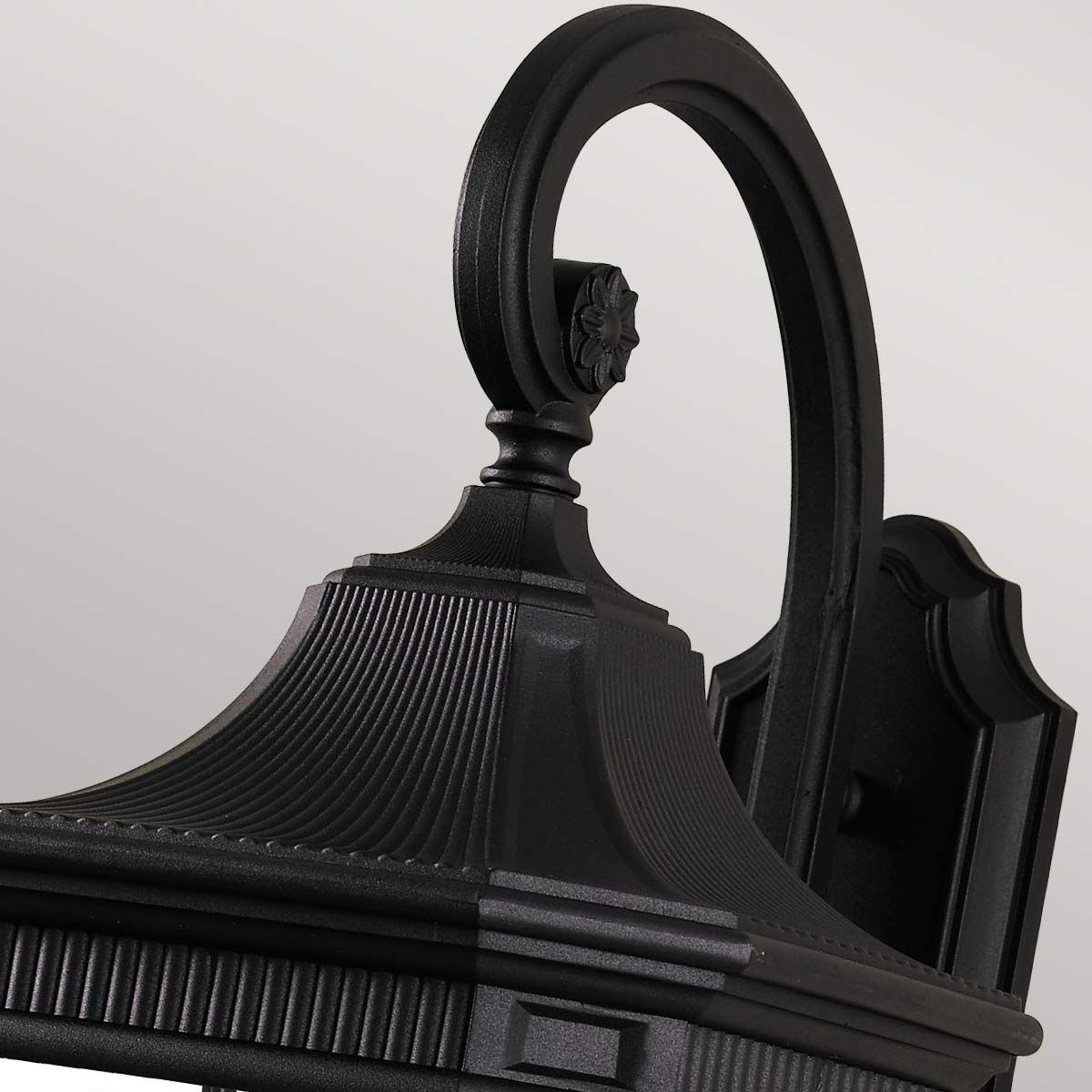 Elegant Matt Black Triple-Bulb Wall Lantern with Clear Glass Panels