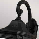 Elegant Matt Black Triple-Bulb Wall Lantern with Clear Glass Panels