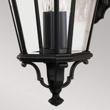 Elegant Matt Black Triple-Bulb Wall Lantern with Clear Glass Panels