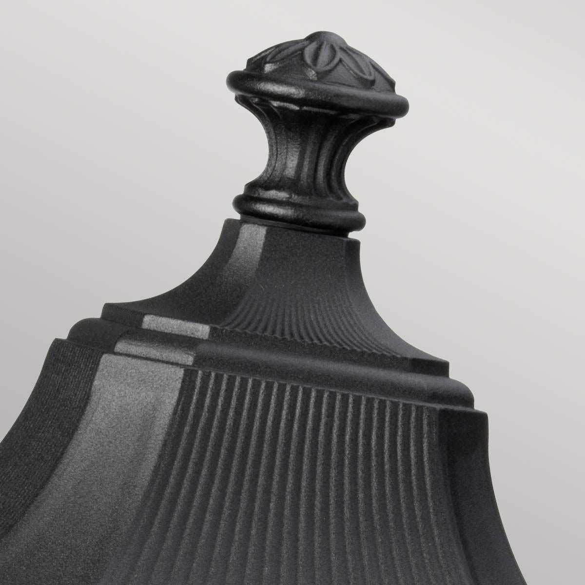 Victorian Elegance: Black Lantern with Ornate Pillar Base