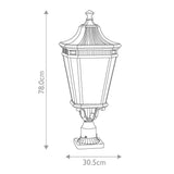 Victorian Elegance: Black Lantern with Ornate Pillar Base