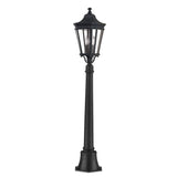 Victorian-Style Black Post Lantern with Beveled Glass Panels