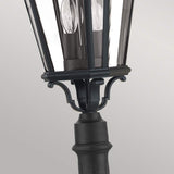 Victorian-Style Black Post Lantern with Beveled Glass Panels