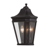 Grecian-Style Matt Black Half Lantern with Bevelled Glass
