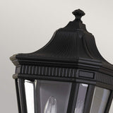 Grecian-Style Matt Black Half Lantern with Bevelled Glass