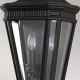 Grecian-Style Matt Black Half Lantern with Bevelled Glass