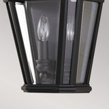 Grecian-Style Matt Black Half Lantern with Bevelled Glass