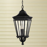Victorian-Inspired Grand Outdoor Black Lantern Pendant