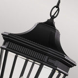 Victorian-Inspired Grand Outdoor Black Lantern Pendant