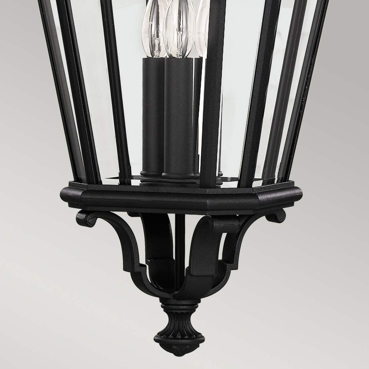 Victorian-Inspired Grand Outdoor Black Lantern Pendant