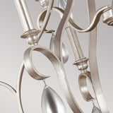 DeWitt Collection: 9-Light Sunrise Silver Chandelier with Crystal Accents