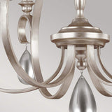 DeWitt Collection: 9-Light Sunrise Silver Chandelier with Crystal Accents