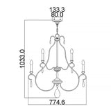 DeWitt Collection: 9-Light Sunrise Silver Chandelier with Crystal Accents
