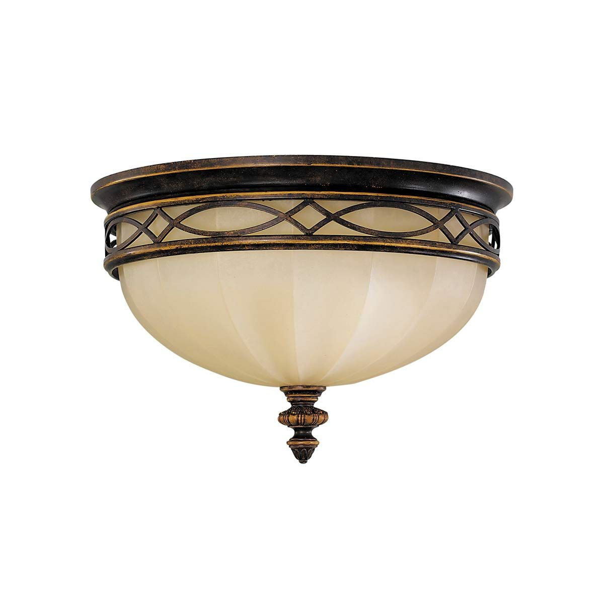 Elegant Edwardian Scavo Glass Flush Ceiling Light